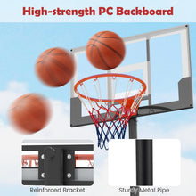 Load image into Gallery viewer, 3.3-7 FT Height Adjustable Portable Basketball Goal with Shatterproof Backboard
