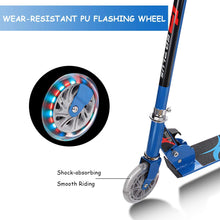 Load image into Gallery viewer, Folding Kick Push Scooter with 2 Flashing Wheels and Adjustable T-bar
