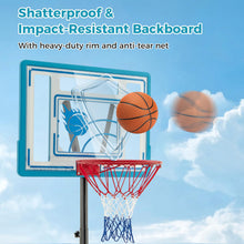 Load image into Gallery viewer, 3.8-4.4FT Poolside Basketball Goal System with Wheels and Fillable Base
