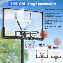 Load image into Gallery viewer, 4.1-10FT Height Adjustable Portable Basketball Hoop Outdoor
