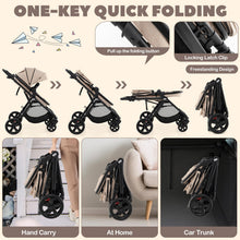 Load image into Gallery viewer, Baby Stroller, Foldable Toddler Pushchair with Adjustable Backrest/Canopy/Handle and Storage Bag
