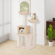 Load image into Gallery viewer, Cat Tree, 122cm Cattail Cat Tower with Sisal Scratching Posts, Perch, Cat Condo &amp; Bed
