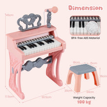 Load image into Gallery viewer, Mini Electric Toddler Keyboard with Microphone (High Stand with Stool)
