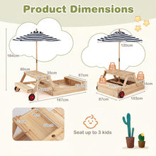 Load image into Gallery viewer, Kids Picnic Table with Sandbox, Wooden Children Garden Table and Bench Set

