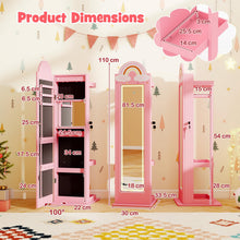 Load image into Gallery viewer, Kids Jewelry Cabinet Standing Children Jewelry Organizer
