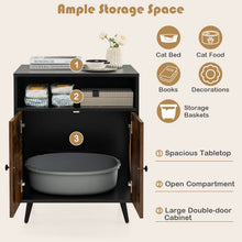 Load image into Gallery viewer, Cat Litter Box Enclosure, Wooden Hidden Kitty Washroom with Shelves
