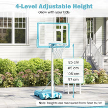 Load image into Gallery viewer, Adjustable Basketball Hoop and Stand, 1.43-1.71m Basketball Goal with 83 cm Shatterproof Backboard

