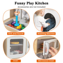 Load image into Gallery viewer, Pretend Play Kitchen with Ice Maker and Cooking Stove for Kids
