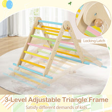 Load image into Gallery viewer, 3-in-1 Pikler Triangle Climbing Set with Dual-Side Ramp and Adjustable Climbing Triangle
