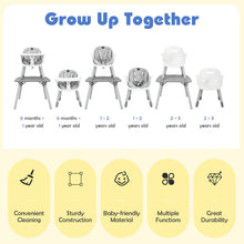 Load image into Gallery viewer, Convertible Baby Dining High Chair with Adjustable and Removable Tray &amp; 5-Point Seat Belt
