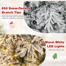Load image into Gallery viewer, 180 cm Artificial Christmas Tree Pre-lit Hinged Xmas Tree with 270 Warm White LED Lights

