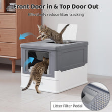 Load image into Gallery viewer, Cat Litter Box, Foldable Hooded Litter Tray with Lid
