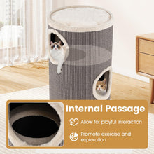 Load image into Gallery viewer, Cat House for Indoor Cats, 3/4-Story Cat Hideaway Cave Bed with Sisal Scratching Pad
