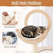 Load image into Gallery viewer, Multi-level Modern Solid Wood Cat Tower with Capsule Nest
