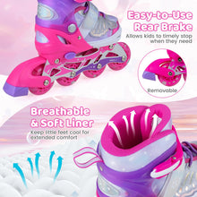 Load image into Gallery viewer, Kids Inline Skates for Boys &amp; Girls, 4 Sizes Adjustable Blades Roller Skates
