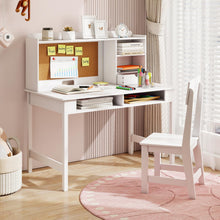 Load image into Gallery viewer, Wooden Study Table with Storage Hutch &amp; Open Shelves
