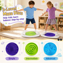 Load image into Gallery viewer, Kids Balance Board with 3 Maze Discs &amp; 2 Balls, 2-in-1 Wobble Board
