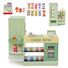Load image into Gallery viewer, Kids Wooden Grocery Store Supermarket Play Toy Set
