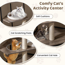 Load image into Gallery viewer, Cat Tree with Litter Box Enclosure with 2 Scratching Posts and 3 Mats
