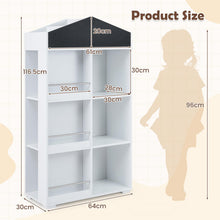 Load image into Gallery viewer, Wooden Book &amp; Toy Storage Organizer, House Shaped Children Bookcase
