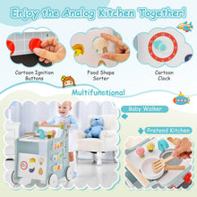 Load image into Gallery viewer, 6-in-1 Wooden Baby Walker, Toddler Push Along Walker with Teaching Clock
