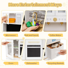 Load image into Gallery viewer, Wooden play kitchen with stove and sounds childrens kitchen with sink
