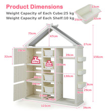 Load image into Gallery viewer, Kids Clothes Closet, Children Dress up Storage Unit with Clothes Rail, Toy Bins, Shelves &amp; Side Baskets
