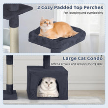 Load image into Gallery viewer, 136cm Tall Multi-Layer Cats Tower with 2 Padded Perches
