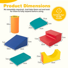 Load image into Gallery viewer, 10 Pieces Foam Climbing Blocks Set with PU Leather Surface for 1-3 Years Old
