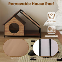 Load image into Gallery viewer, Wooden Cat House for Indoor Cats Kitty Condo Furniture with Porch
