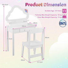 Load image into Gallery viewer, Kids Vanity Table and Chair Set, Children Dressing Table
