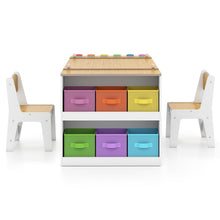Load image into Gallery viewer, Kids Wooden Toddler Craft Easel Desk with 2-Tier Open Shelf
