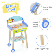 Load image into Gallery viewer, Wooden Kid¡¯s Pretend BBQ Grill Play Set with Play Food
