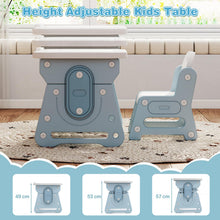 Load image into Gallery viewer, Kids Table and Chair Set with Tiltable Whiteboard and Book Stand
