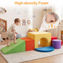 Load image into Gallery viewer, Toddler Climb and Crawl Foam Play Set, 6 Piece Educational Soft Foam Climbing Blocks
