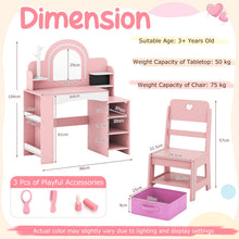 Load image into Gallery viewer, Kids Vanity Desk with Mirror and Open Storage Shelves
