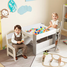 Load image into Gallery viewer, 4 in 1 Wooden Children Activity Desk with 2 Chairs
