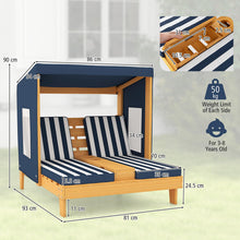 Load image into Gallery viewer, Kids Double Sun Lounger, 2-Seater Garden Lounge Chair with Canopy
