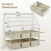 Load image into Gallery viewer, Toy Storage Organizer, Kids Bookshelf with 6 Removable Drawers
