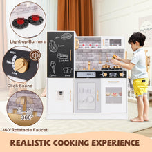 Load image into Gallery viewer, Play Kitchen Toy Set with Chalkboard and Real Sounds &amp; Lights
