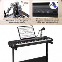 Load image into Gallery viewer, 61 Keys Kids Piano Keyboard with Adjustable Stand for Aged 3+ Years Old
