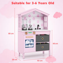 Load image into Gallery viewer, Kids Play Kitchen with 2 Stoves and Drawers and Dishwasher
