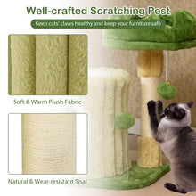 Load image into Gallery viewer, Small Cat Tree, Green Cat Tower with Private Cat Condo
