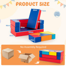Load image into Gallery viewer, 8-Piece Kids Play Sofa Set, Convertible Toddler Chair Couch
