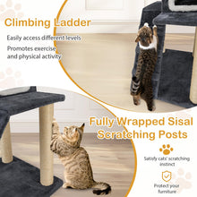 Load image into Gallery viewer, 90cm Modern Cat Tree 3-level Cat Condo Furniture with Openable Roof
