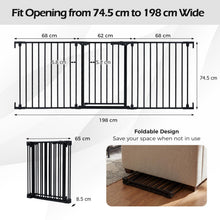 Load image into Gallery viewer, 3 Panel Foldable Pet Gate, Pressure Baby Gate with One-hand Opening
