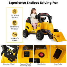 Load image into Gallery viewer, Kids Ride on Excavator, 12V Battery Powered Toy Car with Adjustable Bucket
