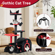 Load image into Gallery viewer, Gothic Cat Tree 134cm Tall Cat Tower with Cat Bed for Indoor Kitten and Adult Cat
