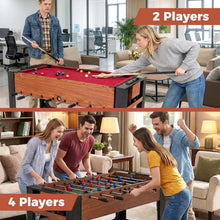 Load image into Gallery viewer, Swivel Game Table 2-in-1 Foosball and Pool Combo Space-saving
