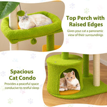 Load image into Gallery viewer, Cute Cat Tree for Adult Cats Multi-level Kitty Tower with Artificial Leaves
